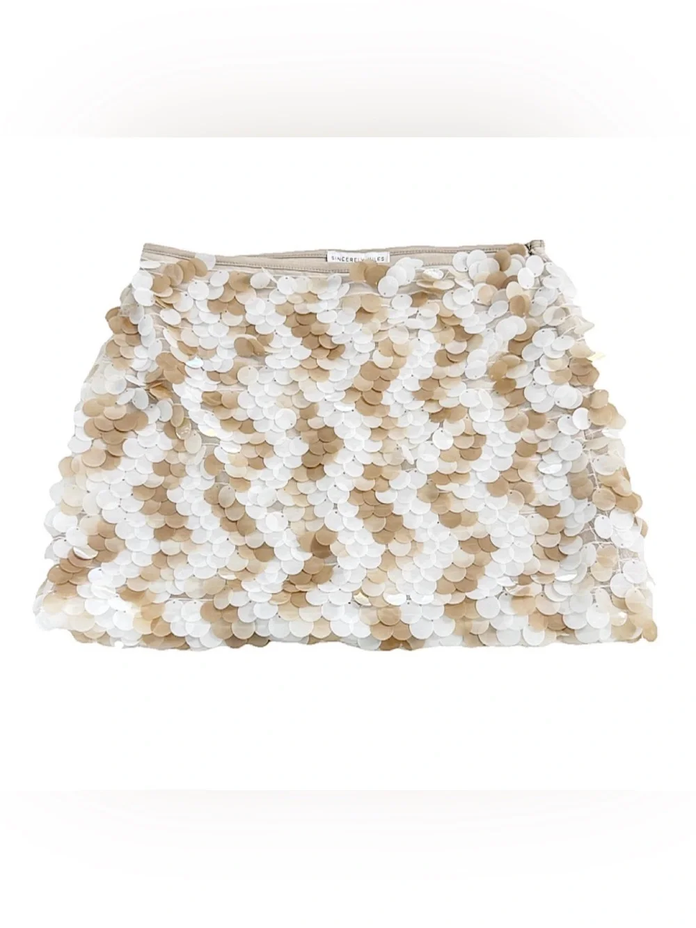 Sincerely Jules Champagne Sequin Mini Skirt Size Small ✨ - Picture 6 of 9